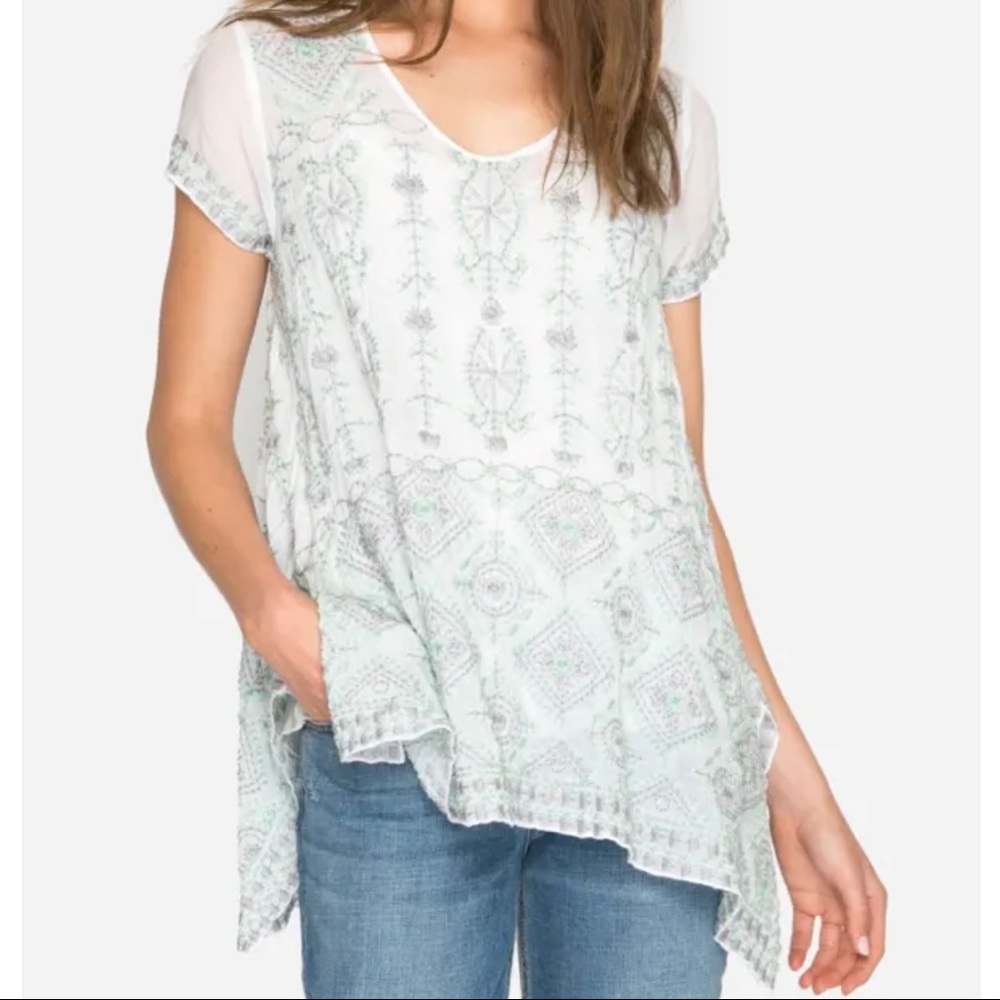 Johnny Was Kyuss Blouse, White, XS
